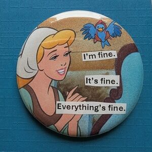 FREE with $25 Purchase! Cinderella Handmade Vintage 2.25" Button